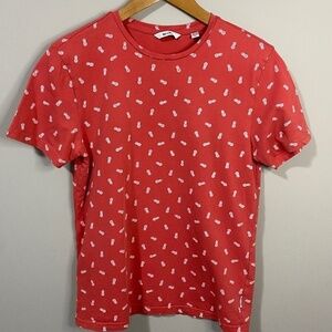 Only & Sons Short Sleeve Men's Pineapple Ditsy Fitted Tee Size EU Small